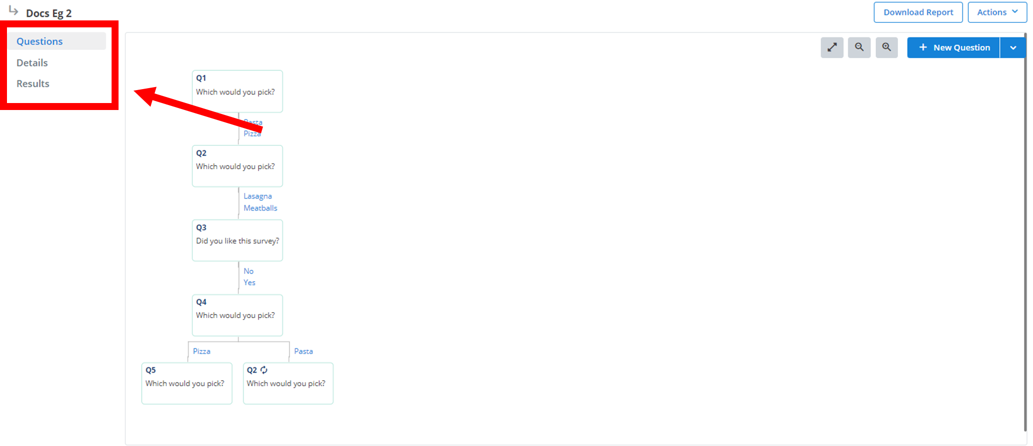 Survey Sidebar Navigation