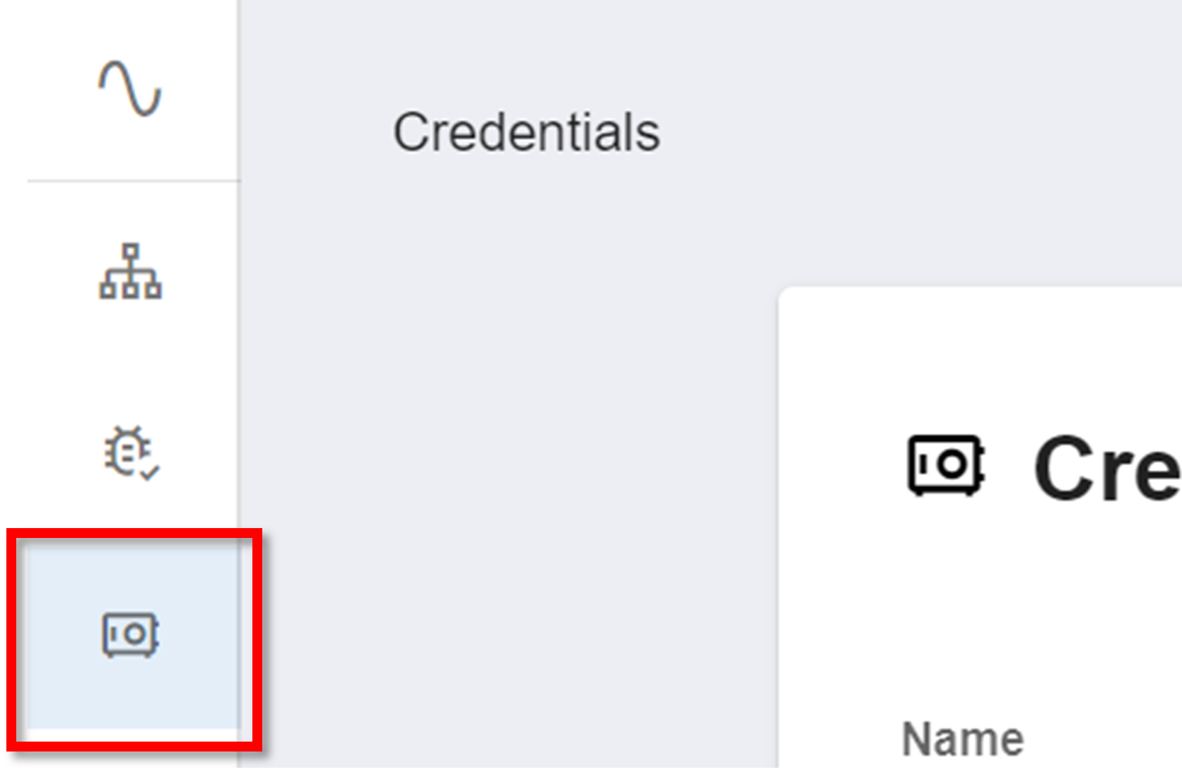 Credential Vault Sidebar Nav